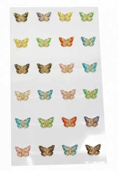 Schmetterlinge selbstklebend am Klebestreifen, Karte à 24 Stk.